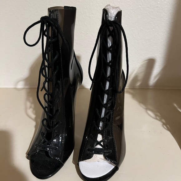 Steve Madden meltdown open toe clear ankle stiletto boots. Booties. - Picture 3 of 8